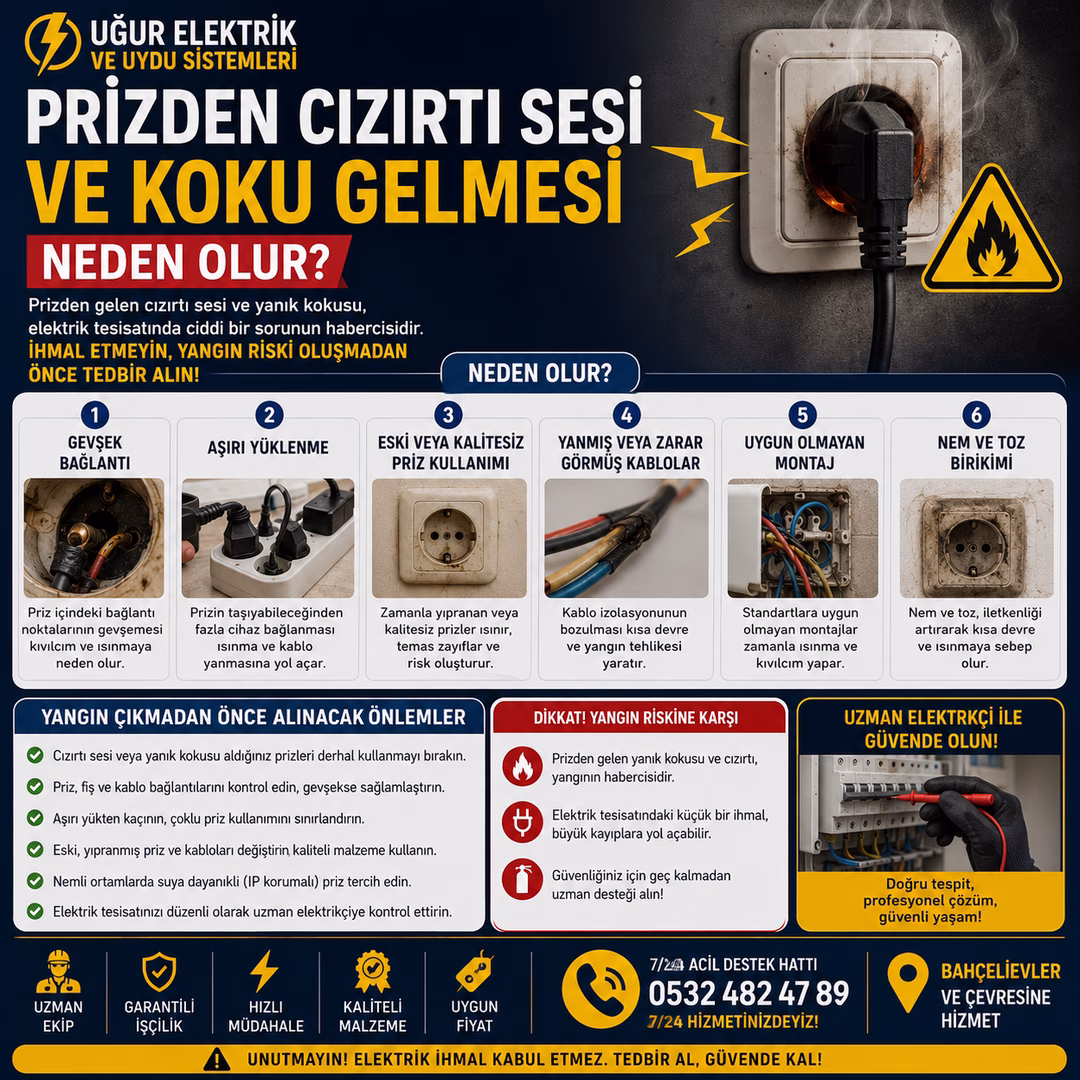 Prizden Cızırtı Sesi ve Koku Gelmesi Neden Olur? Yangın Çıkmadan Önce Alınacak Önlemler