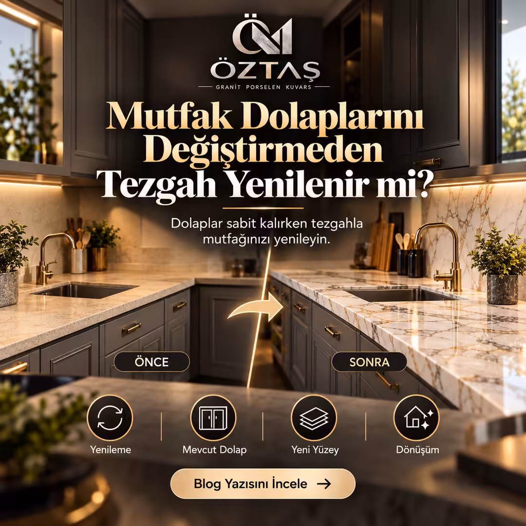 Mutfak Dolaplarını Değiştirmeden Tezgah Yenilenir mi?