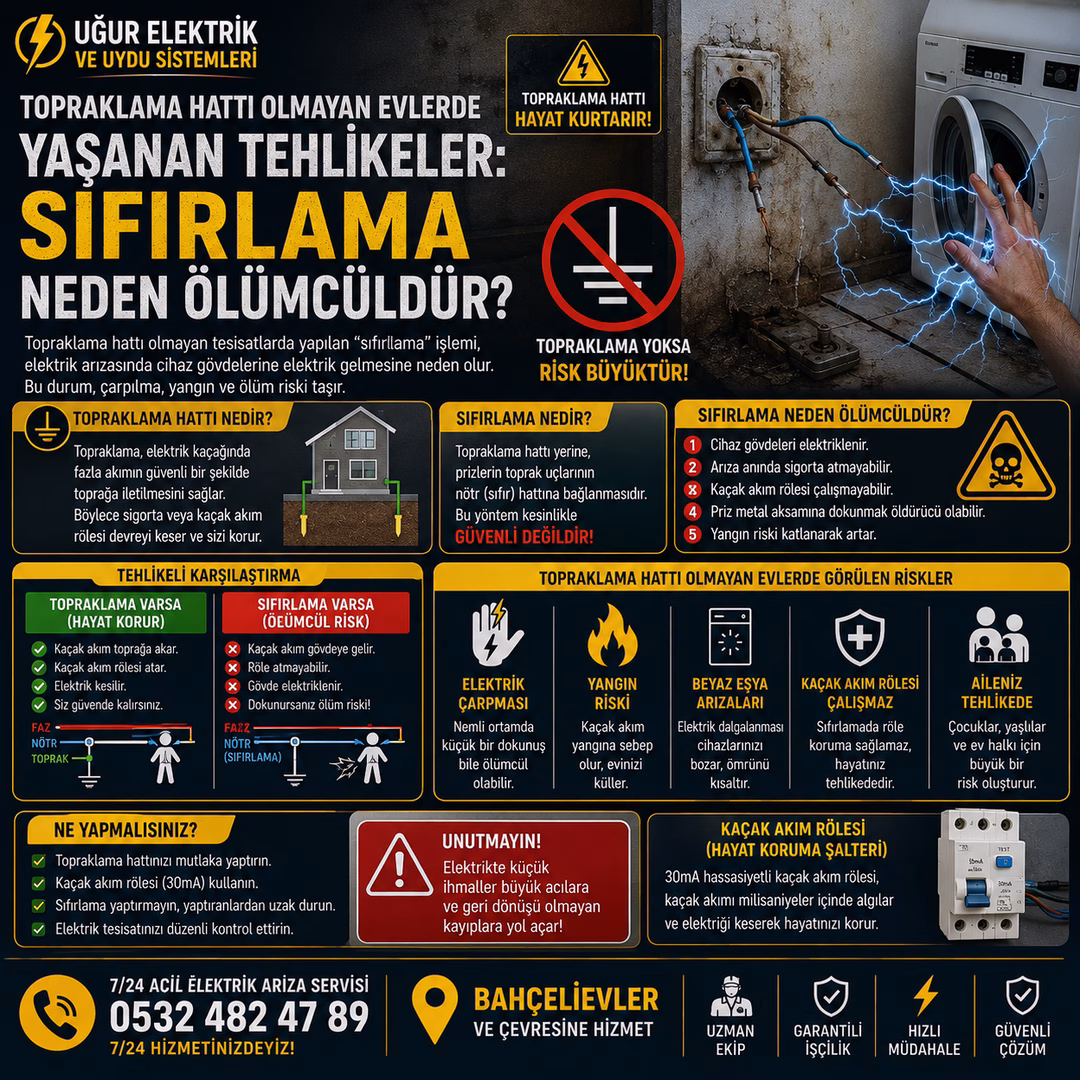 Topraklama Hattı Olmayan Evlerde Yaşanan Tehlikeler: Sıfırlama Neden Ölümcüldür?