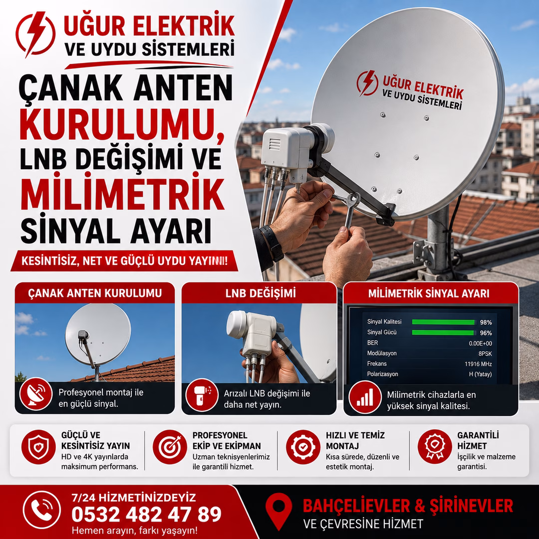 Çanak Anten Kurulumu, LNB Değişimi ve Milimetrik Sinyal Ayarı