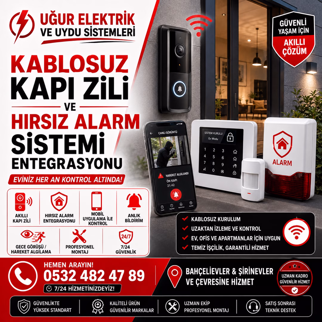 Kablosuz Kapı Zili ve Hırsız Alarm Sistemi Entegrasyonu