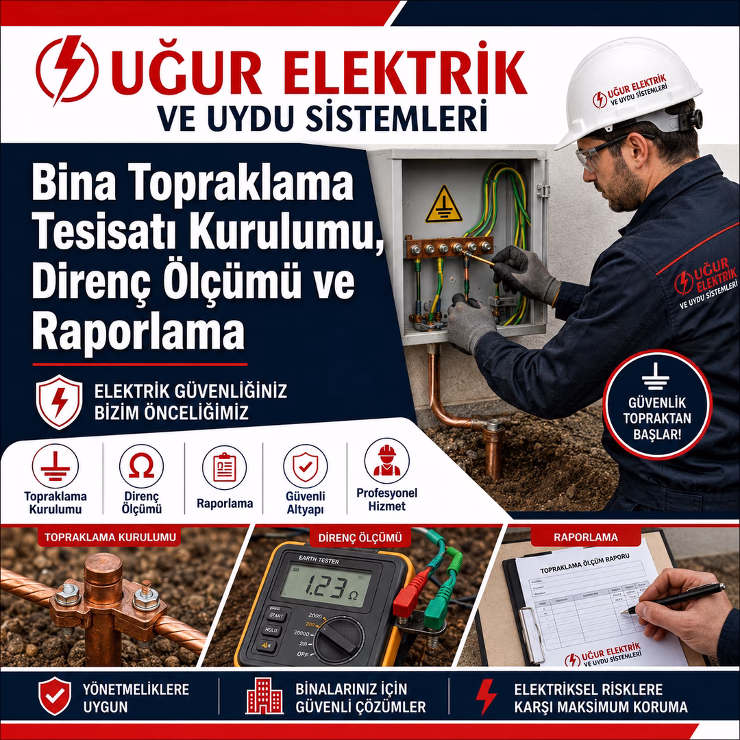 Bina Topraklama Tesisatı Kurulumu, Direnç Ölçümü ve Raporlama